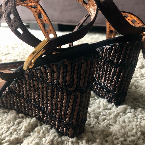 LIKE NEW. Prada Copper Wedges - Picture 5 of 8